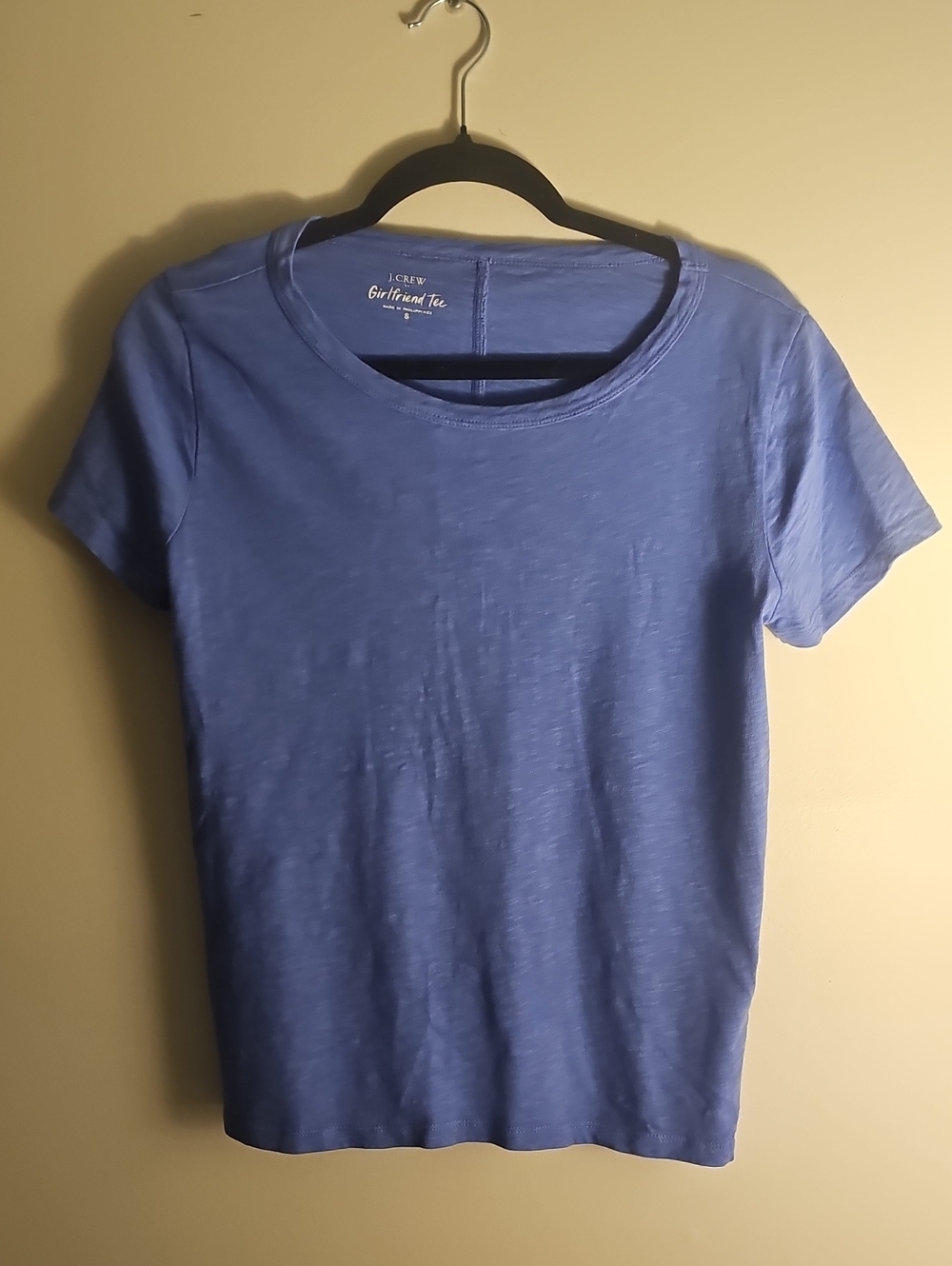J. Crew Girlfriend Crewneck Tee in Periwinkle Blue